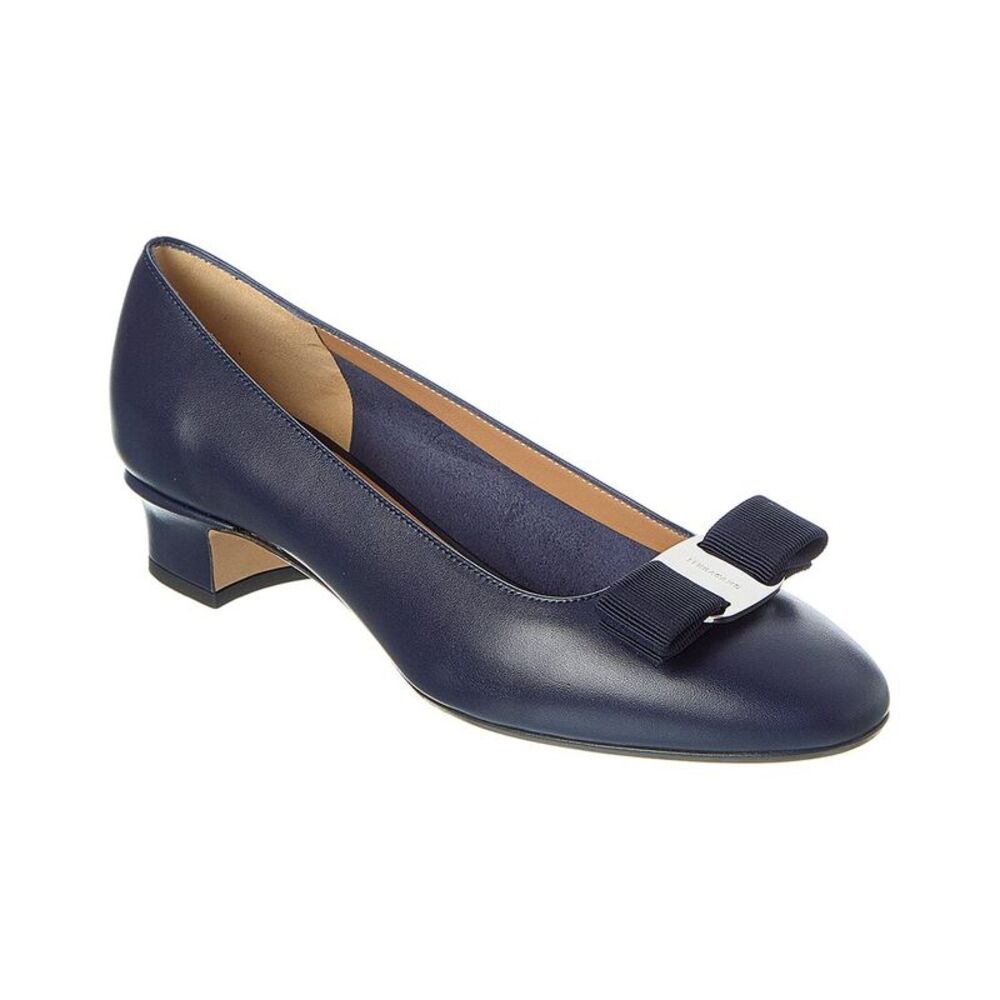 Ferragamo Vara 2.0 Leather Pump, Blue